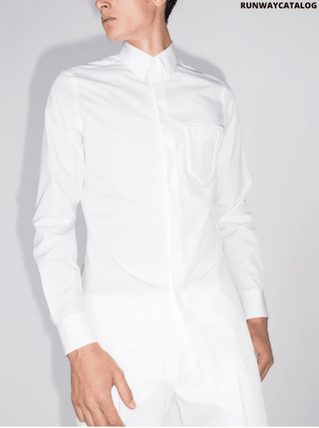 Fendi embossed-logo cotton shirt