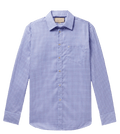 GUCCI Logo-Embroidered Checked Cotton-Poplin Shirt