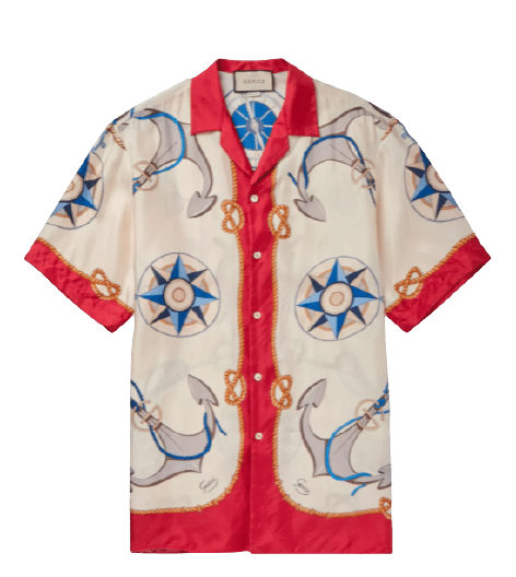 GUCCI Camp-Collar Printed Silk-Twill Shirt