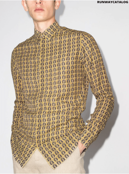 Fendi woven-effect monogram print shirt