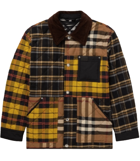 BURBERRY Corduroy and Nylon-Trimmed Patchwork Cotton-Flannel Overshirt