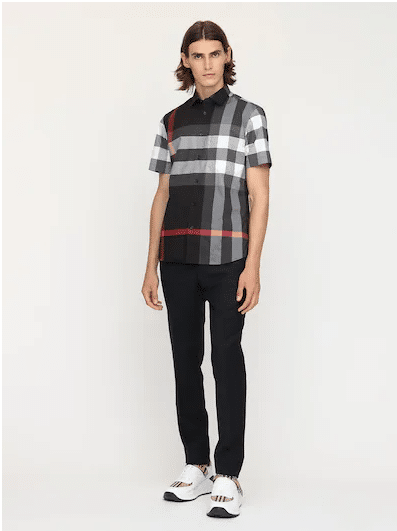 BURBERRY SOMERTON STRETCH COTTON POPLIN SHIRT