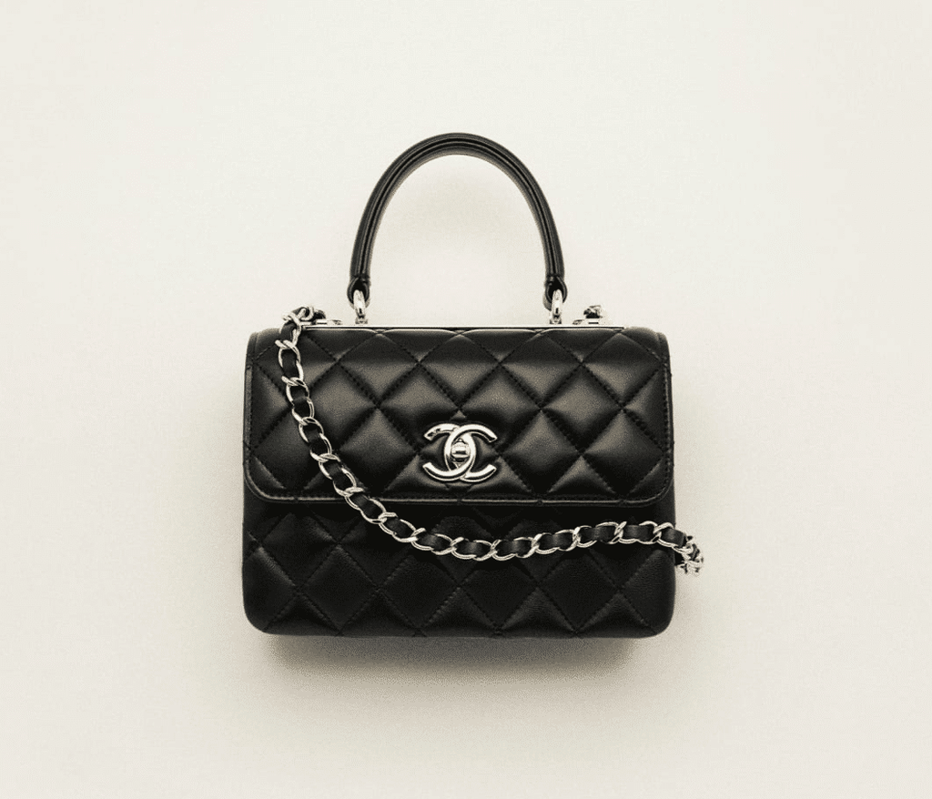 CHANEL FLAP BAG WITH TOP HANDLE