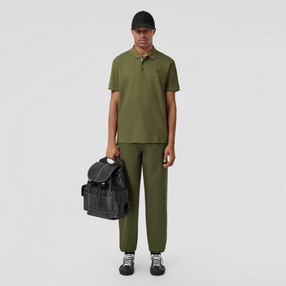 Monogram Motif Cotton Piqué Polo Shirt