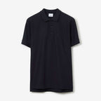 Monogram Motif Cotton Piqué Polo Shirt Dark Blue