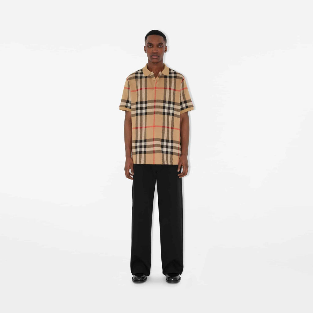 Check Cotton Polo ShirtPrice undefined Colour: Archive Beige
