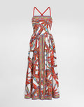 Carretto-print poplin short dress