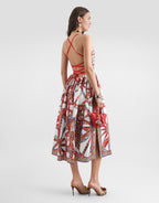 Carretto-print poplin short dress