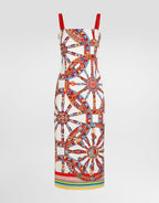 Carretto-print charmeuse dress