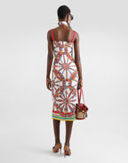Carretto-print charmeuse dress