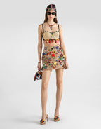 Raffia top with embroidery