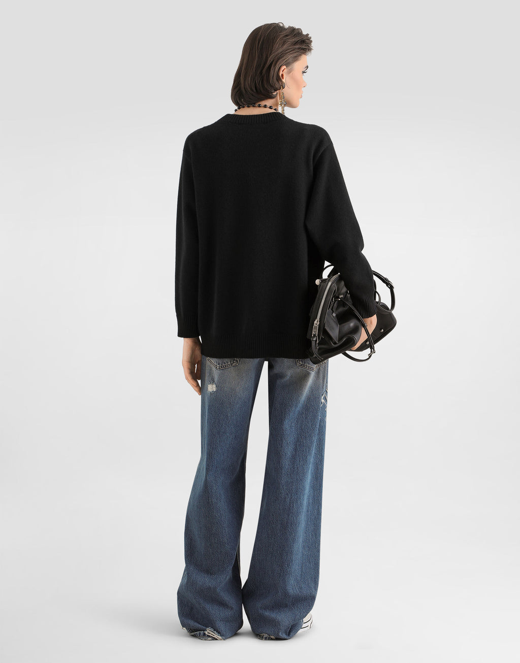 5-pocket denim trousers with emrboidery