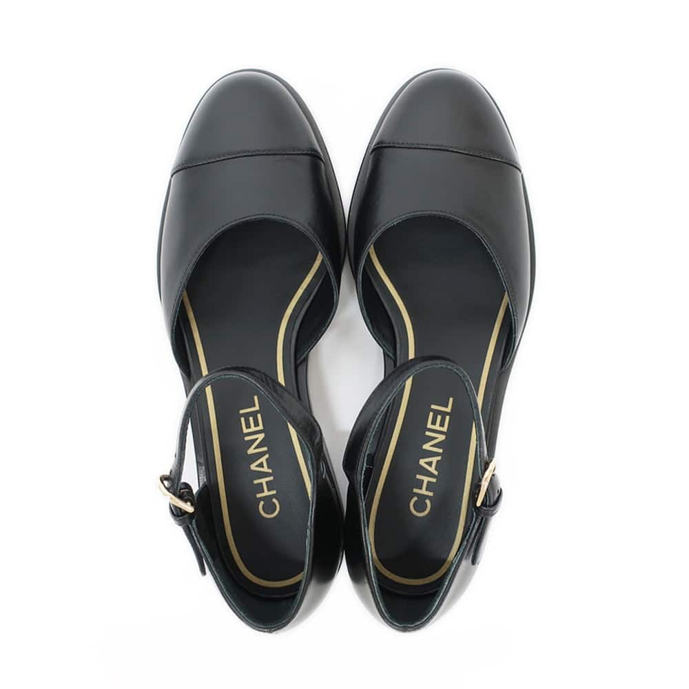 Shiny Goatskin Mary Jane Flats