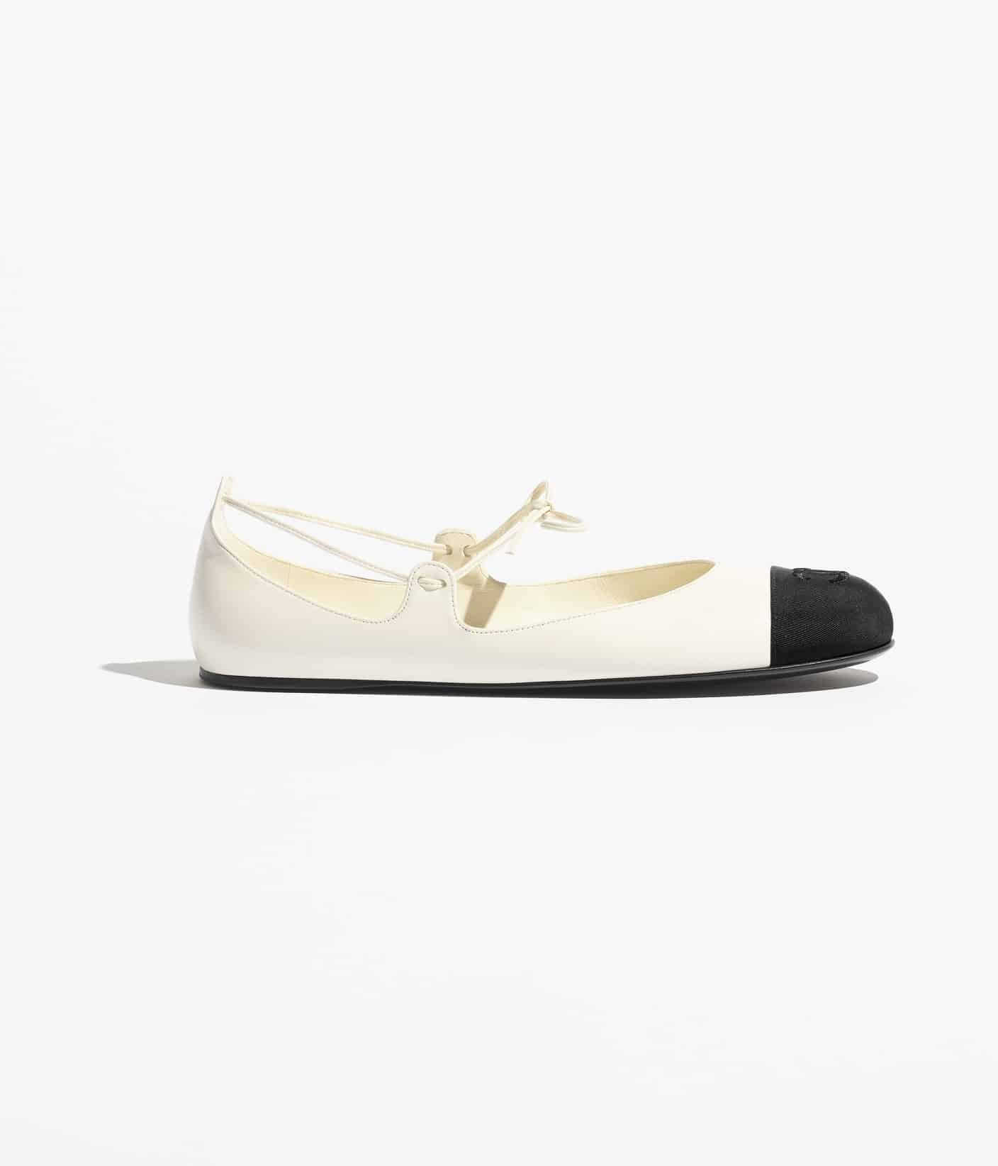 MARY JANES   Lambskin &amp; Grosgrain  Ivory &amp; Black