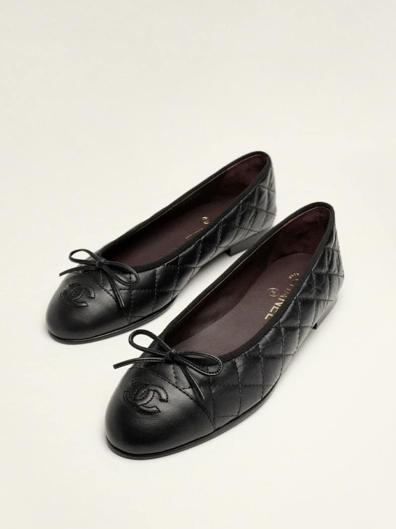 BALLET FLATS   Aged Calfskin  Black