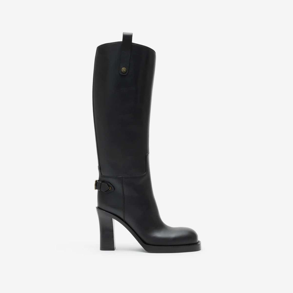 Leather Cavalier Heel Boots