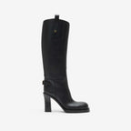 Leather Cavalier Heel Boots