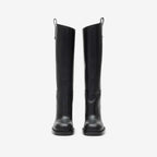 Leather Cavalier Heel Boots