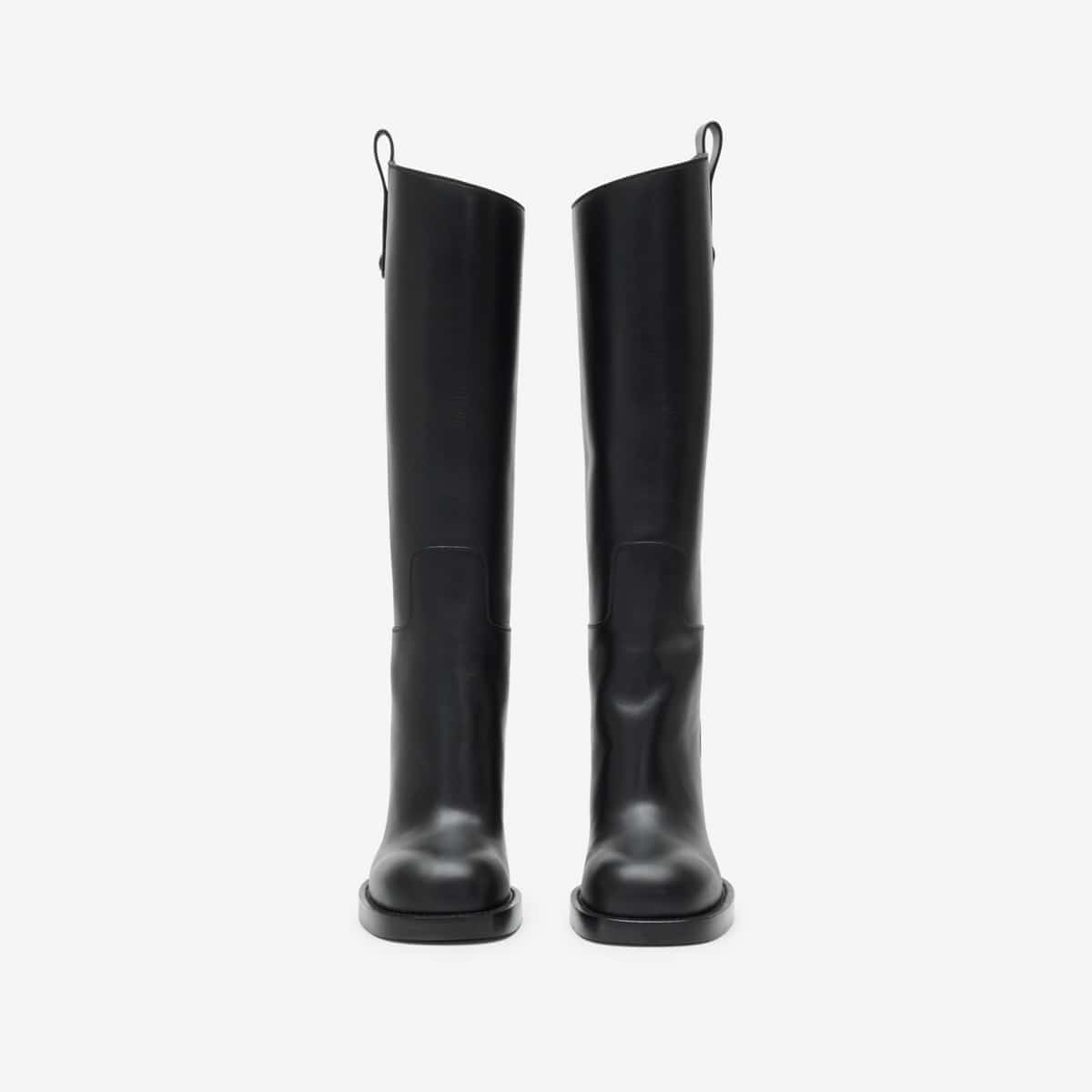 Leather Cavalier Heel Boots