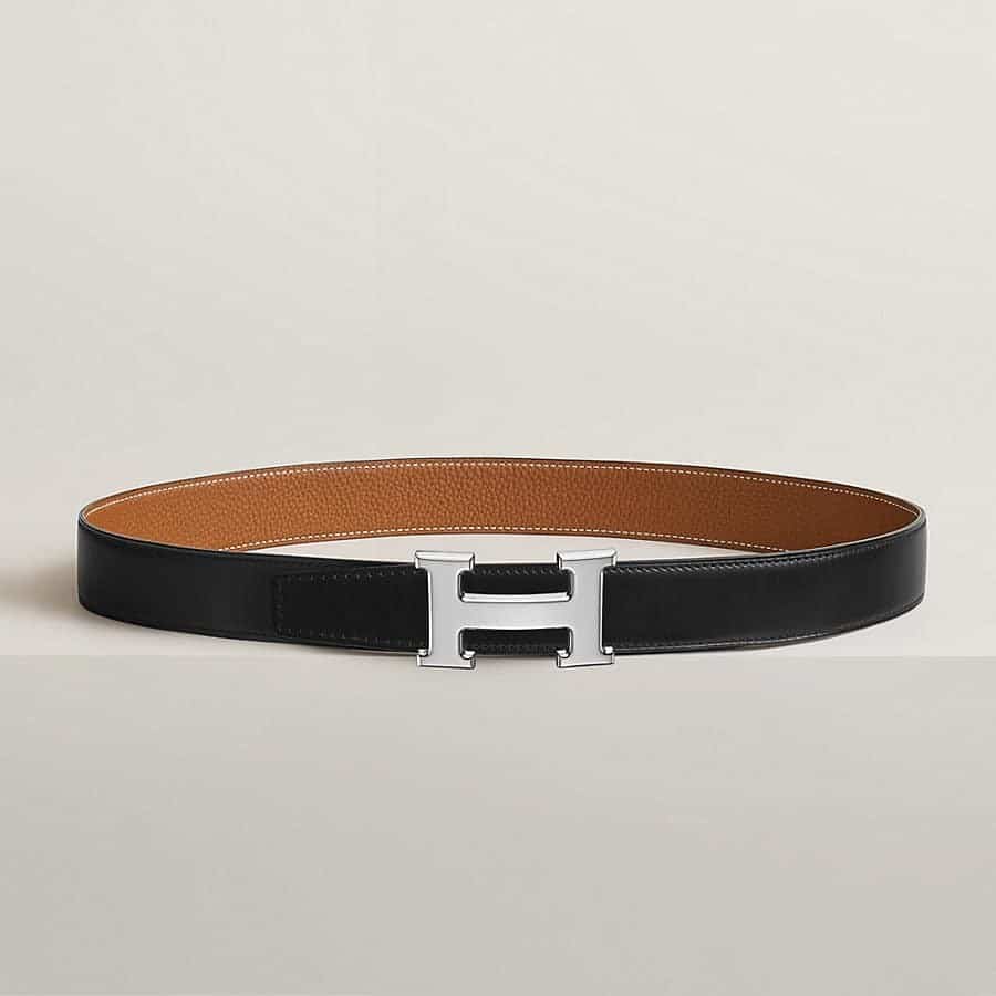 Hermès H belt buckle &amp; Reversible leather strap 32 mm