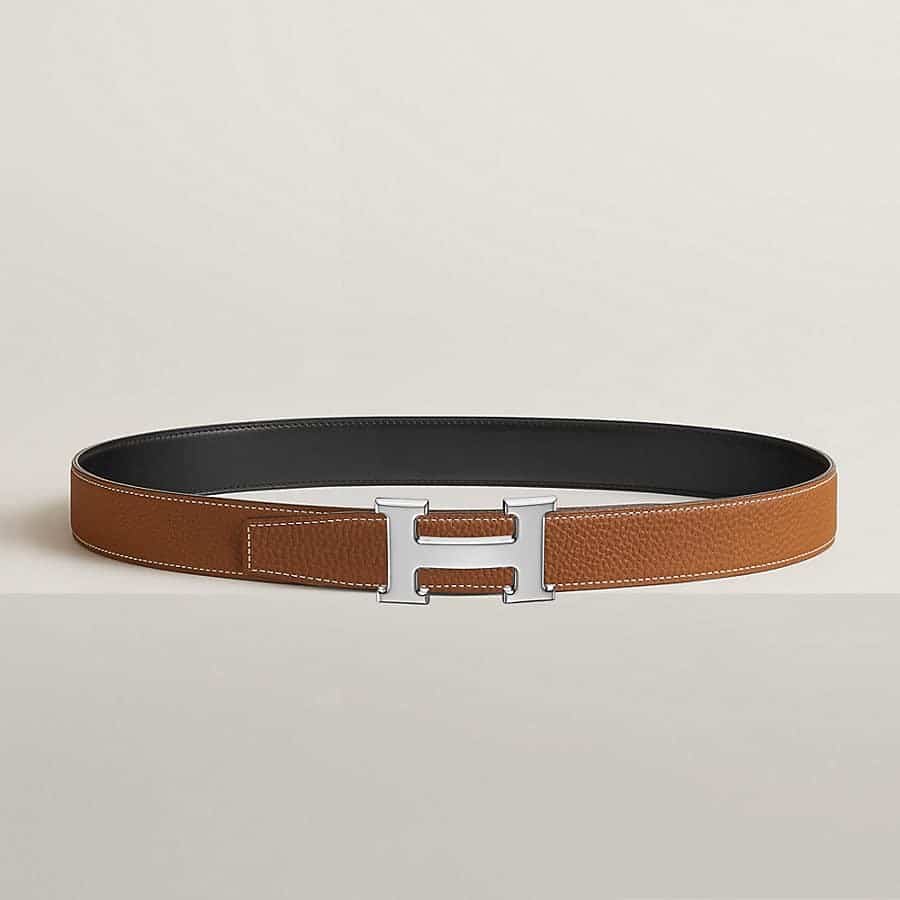 Hermès H belt buckle &amp; Reversible leather strap 32 mm