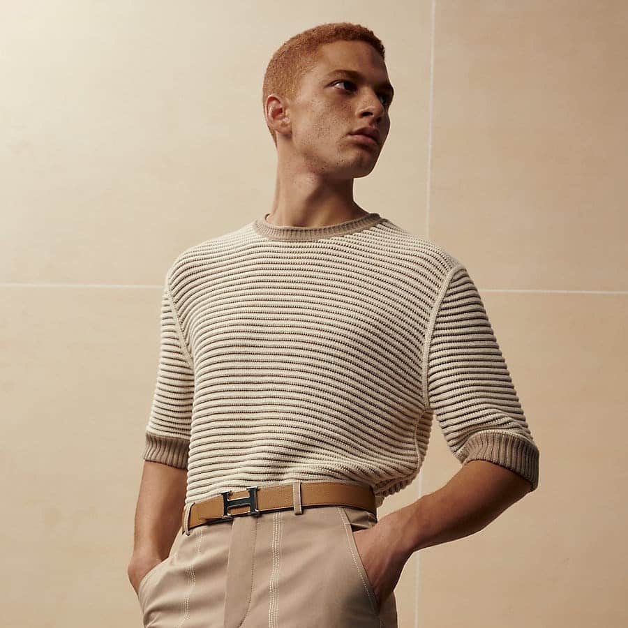 Hermès H belt buckle &amp; Reversible leather strap 32 mm