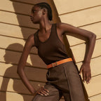H belt buckle &amp; Reversible leather strap 32 mm