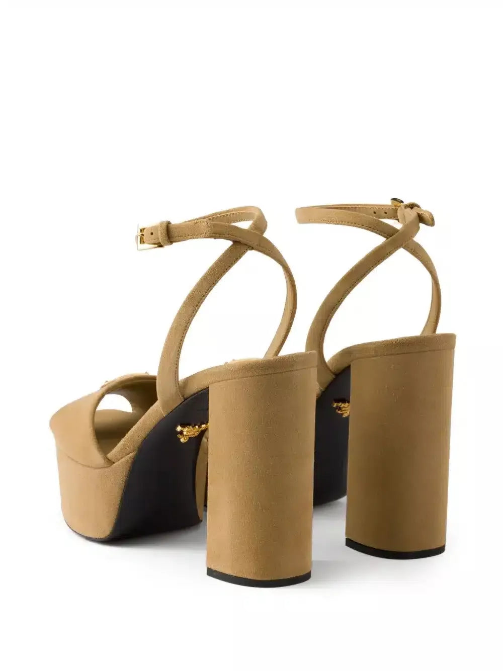Prada Suede Platform Sandals In Brown