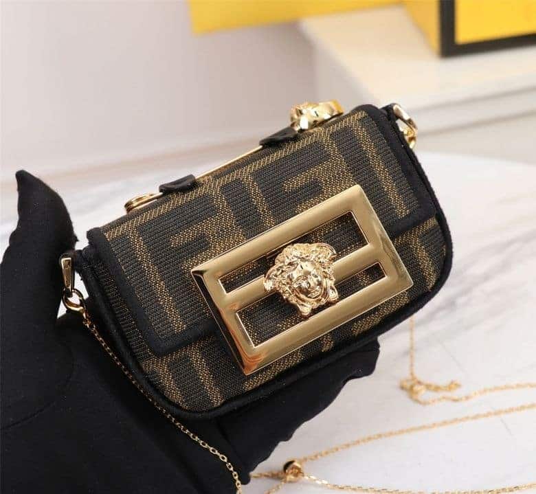 Fendi Baguette Golden Detailed Mini Bag