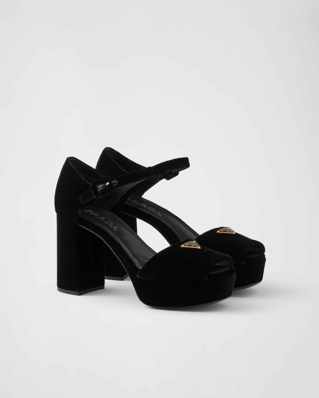 Velvet platform sandals
