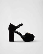Velvet platform sandals