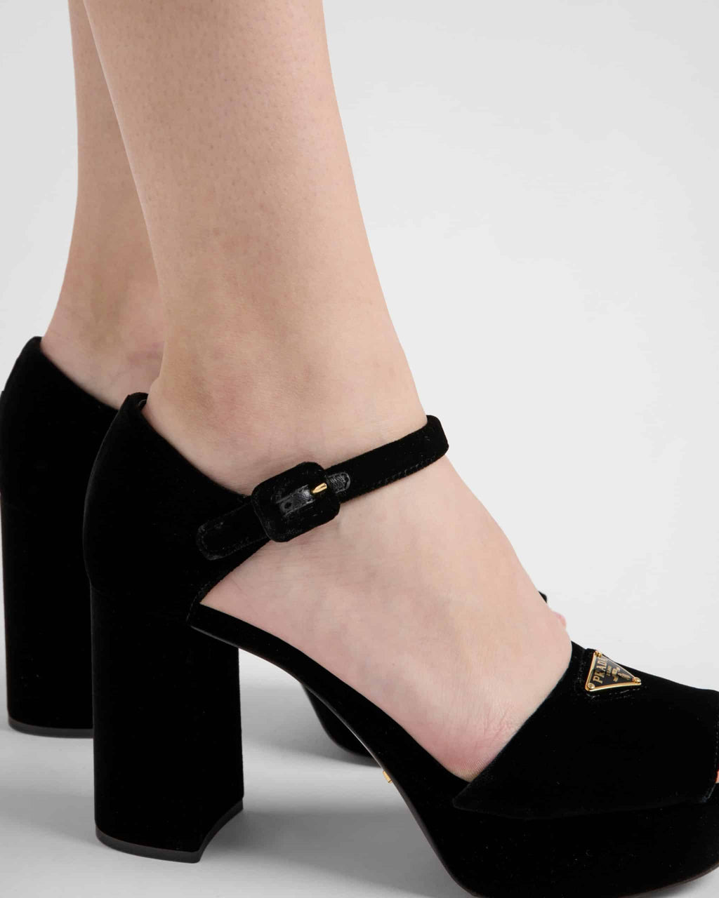 Velvet platform sandals