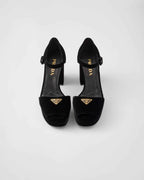 Velvet platform sandals