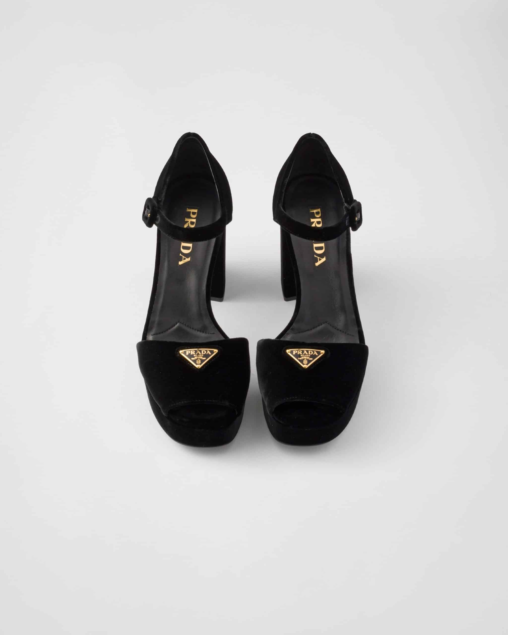 Velvet platform sandals
