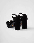 Velvet platform sandals