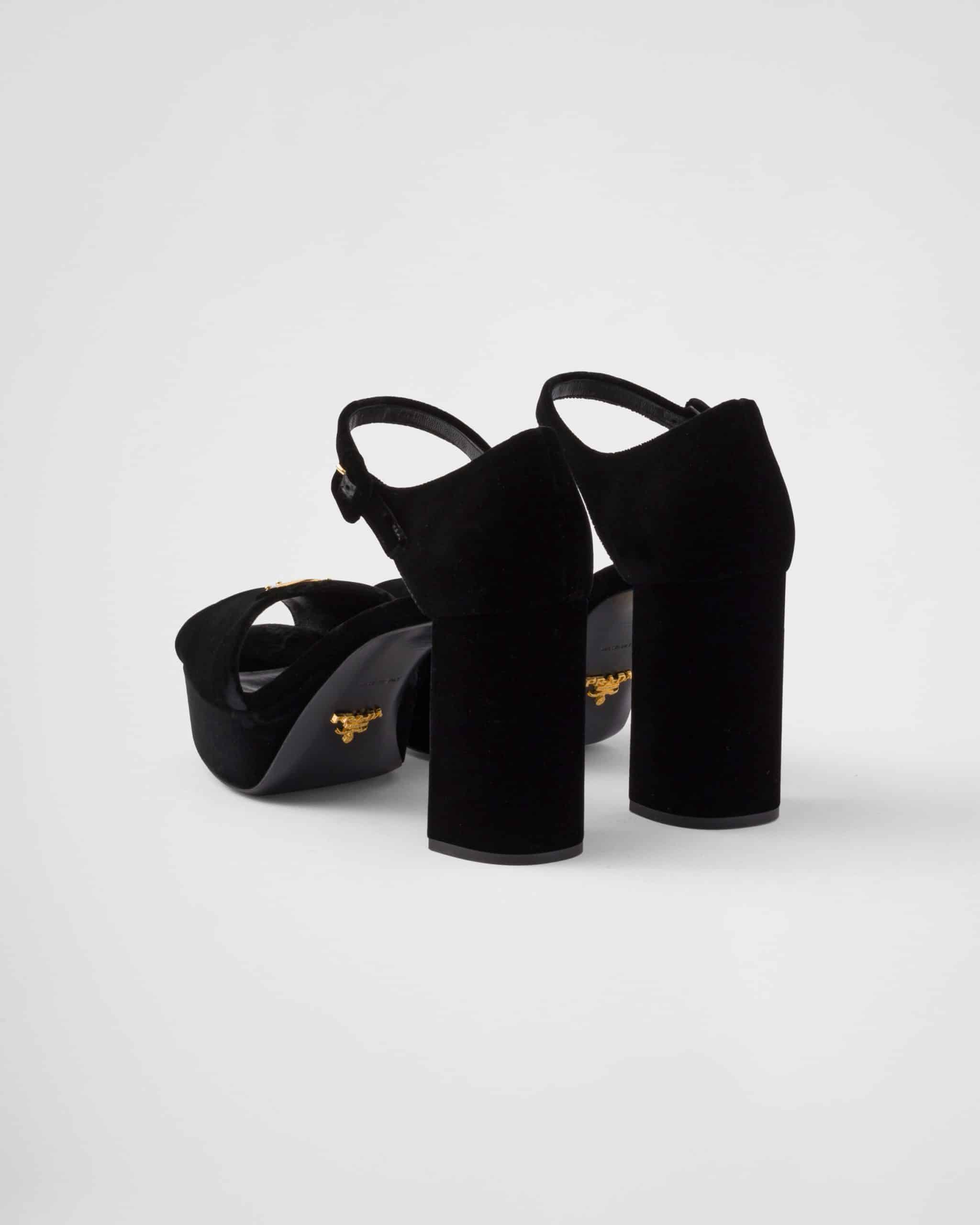 Velvet platform sandals