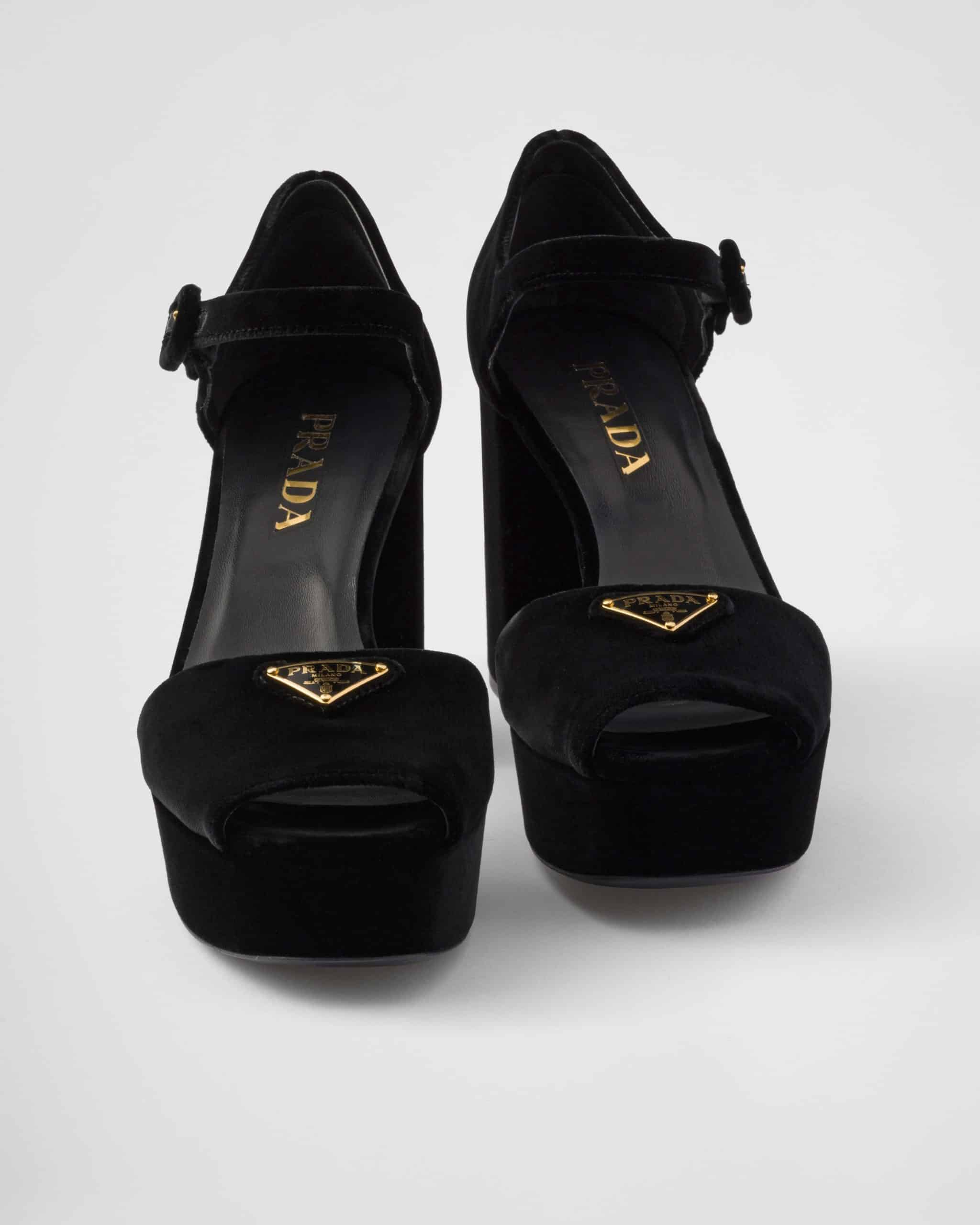 Velvet platform sandals