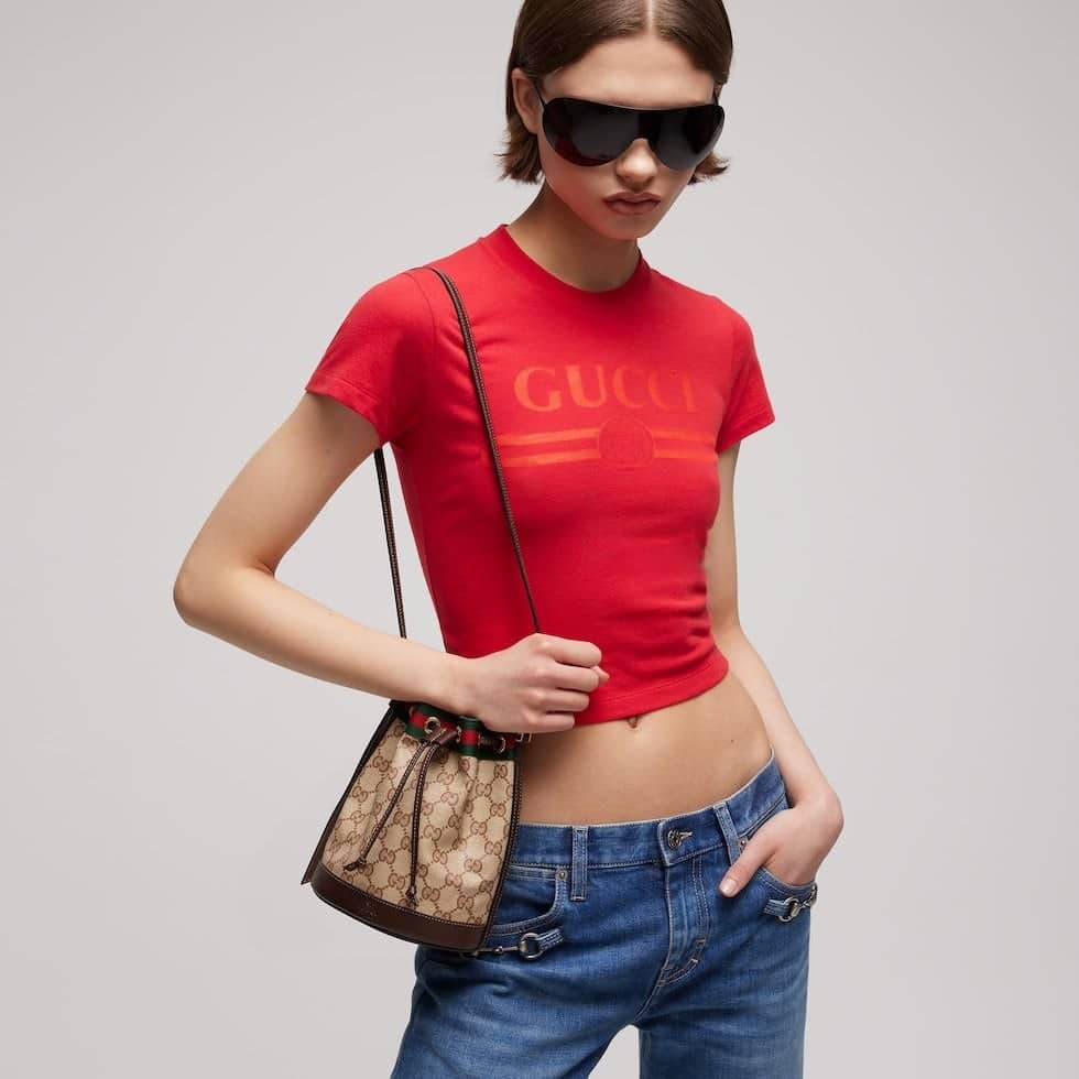 Mini bucket bag with Web