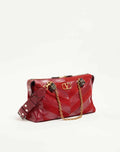 Valentino Garavani Panthea Medium Shoulder Bag In Suede And Nappa With Chevron Motif