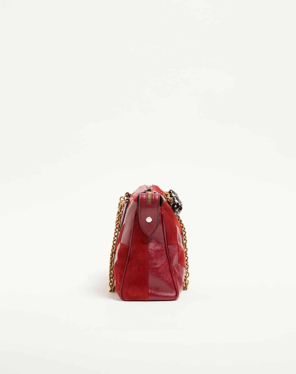 Valentino Garavani Panthea Medium Shoulder Bag In Suede And Nappa With Chevron Motif