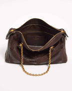 Valentino Garavani Panthea Medium Shoulder Bag In Suede And Nappa With Chevron Motif