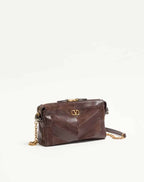Valentino Garavani Panthea Small Shoulder Bag In Suede And Nappa With Chevron Pattern