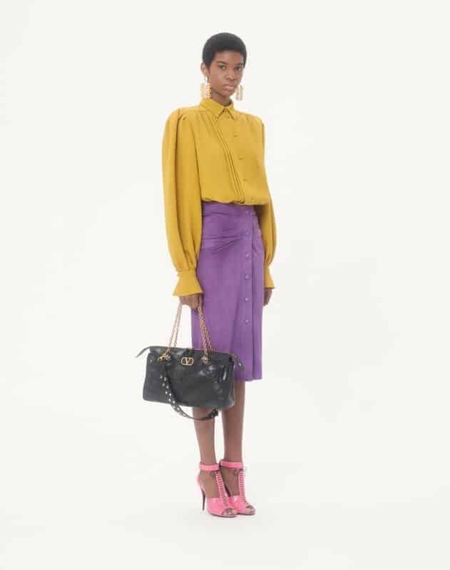 Valentino Garavani Panthea Shoulder Bag In Nappa Leather With Chevron Pattern