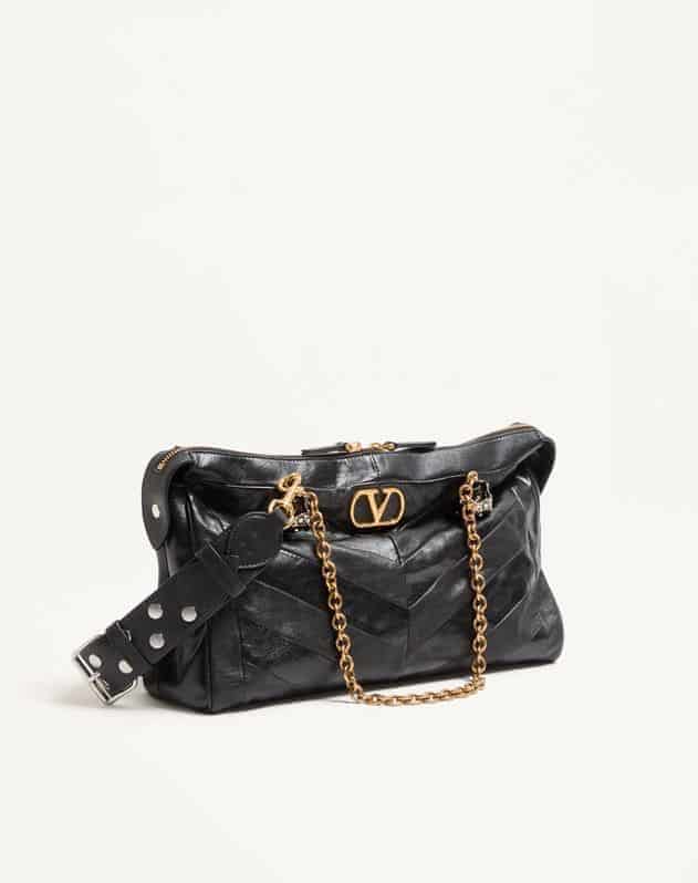 Valentino Garavani Panthea Shoulder Bag In Nappa Leather With Chevron Pattern