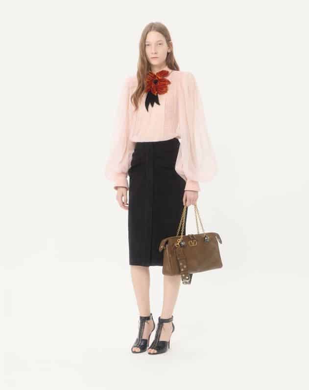 Valentino Garavani Panthea Shoulder Bag In Nappa Leather With Chevron Pattern