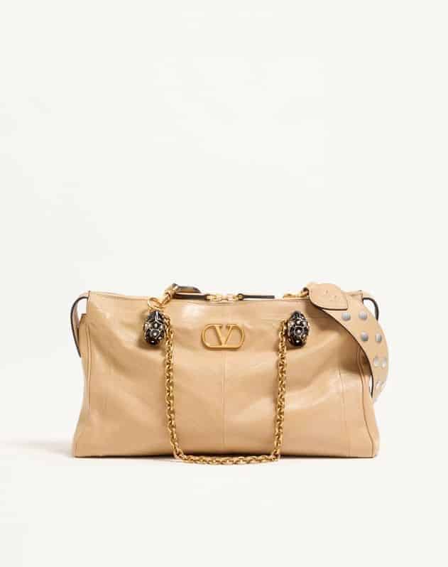Valentino Garavani Panthea Shoulder Bag In Nappa Leather With Chevron Pattern