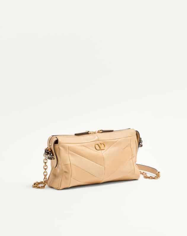 Valentino Garavani Panthea Small Shoulder Bag In Nappa Leather With A Chevron Pattern