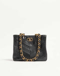 Valentino Garavani Laseine Small Shopping Bag In Chevron-Patterned Nappa Leather