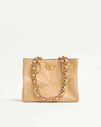 Valentino Garavani Laseine Small Shopping Bag In Chevron-Patterned Nappa Leather