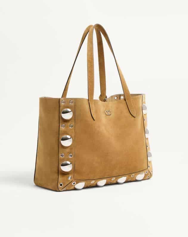 Valentino Garavani Medium Nellcôte Suede Shopping Bag